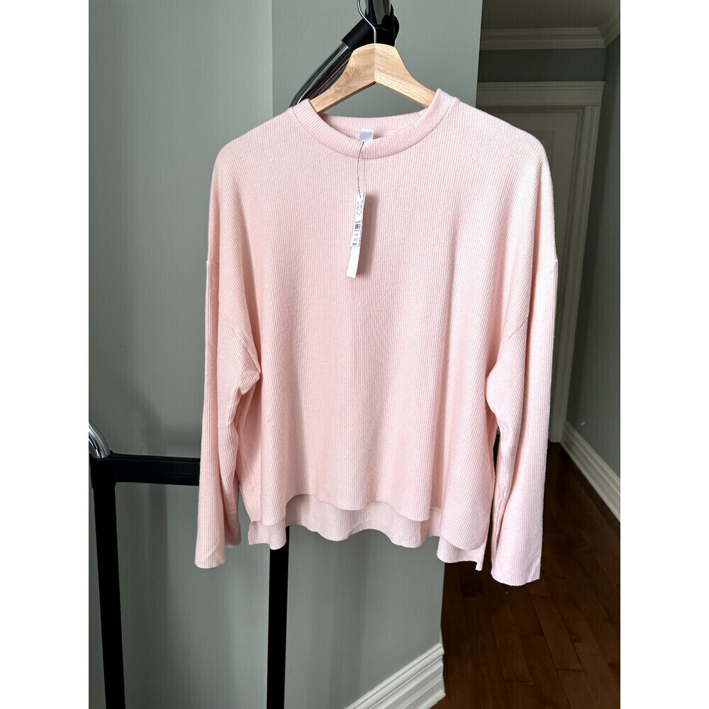 Topshop Women's Long Sleeve Super Soft Ribbed Sweater In Pink Size 6 US